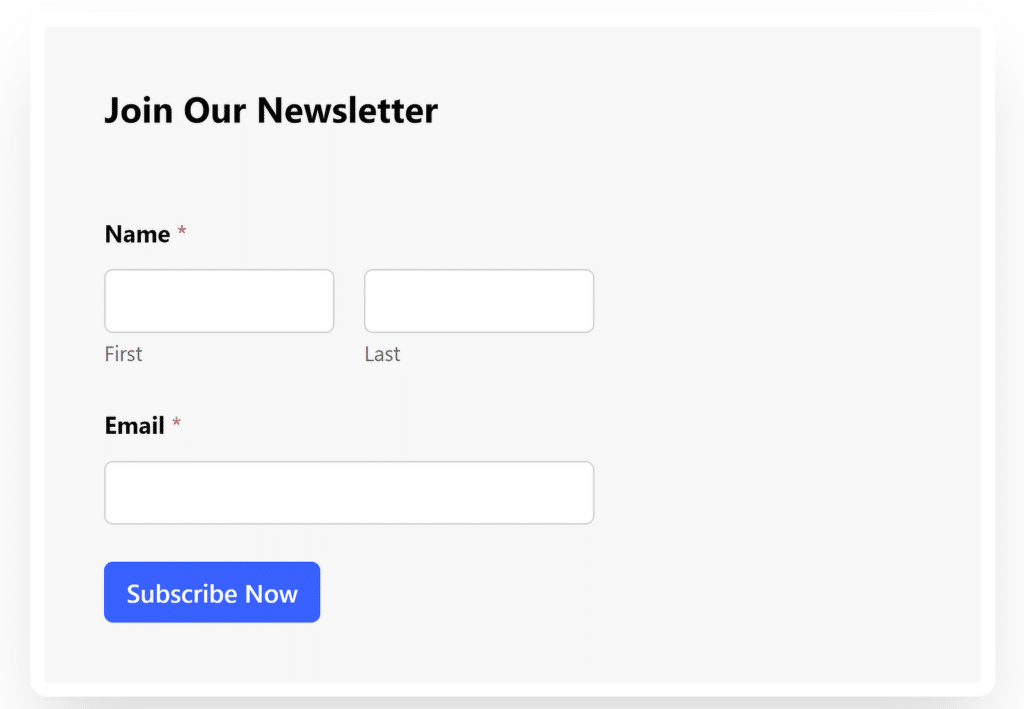 뉴스레터 양식 - WPForms Newsletter form