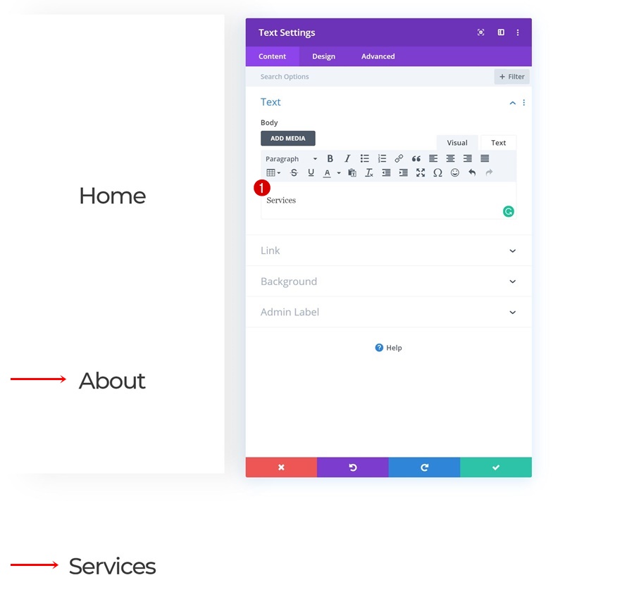 navigation côté colonne