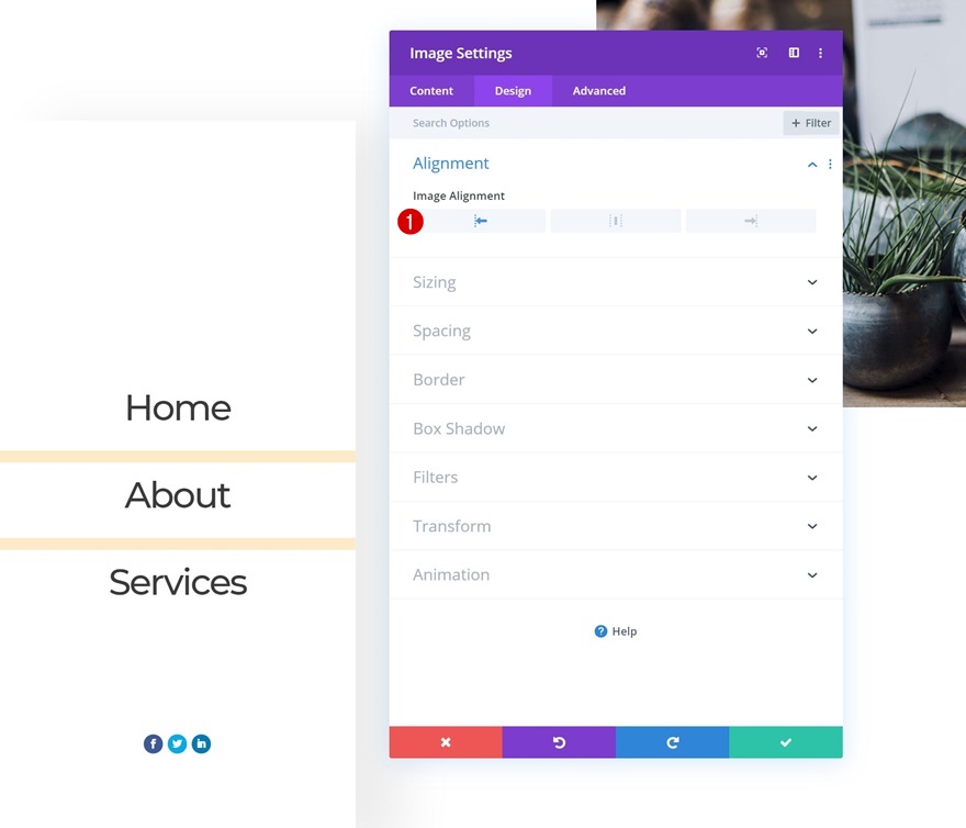 navigation côté colonne