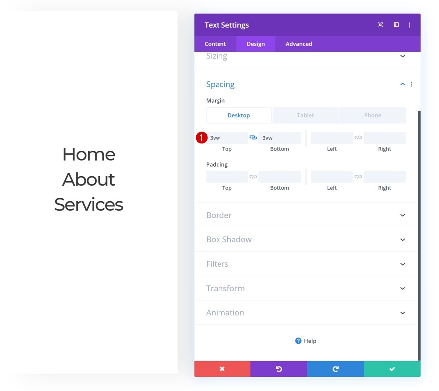 navigation côté colonne