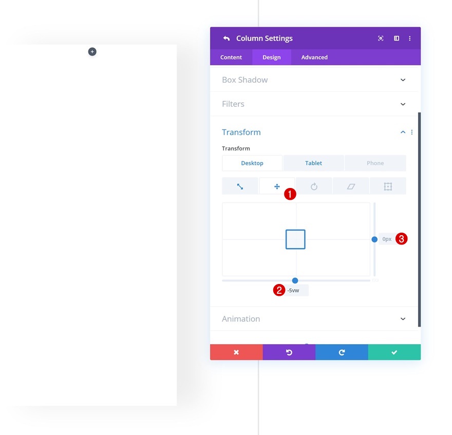 navigation côté colonne