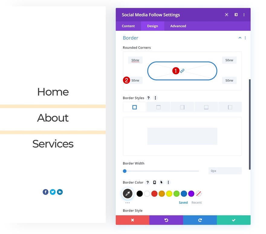 navigation côté colonne