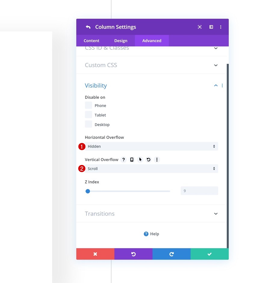 navigation côté colonne