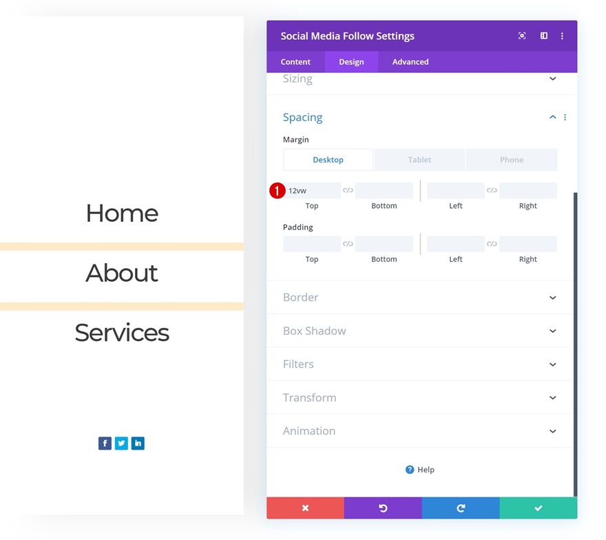 navigation côté colonne