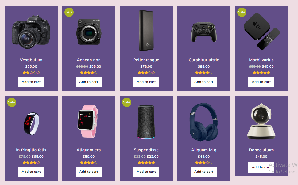 如何使用 Elementor 在 WooCommerce 中添加产品滑块(7 种布局)8 grid product
