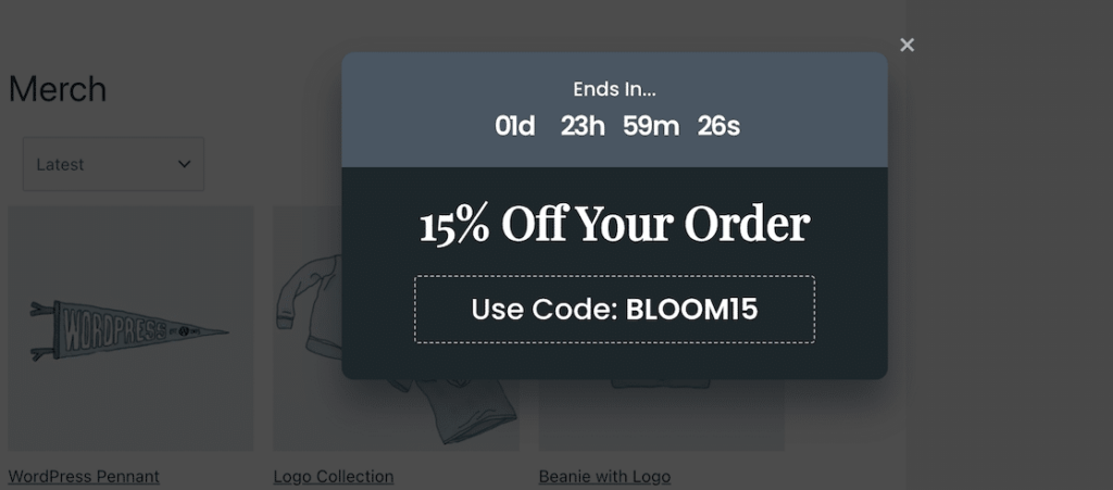 ポップアップクーポン - WPForms popup coupon code