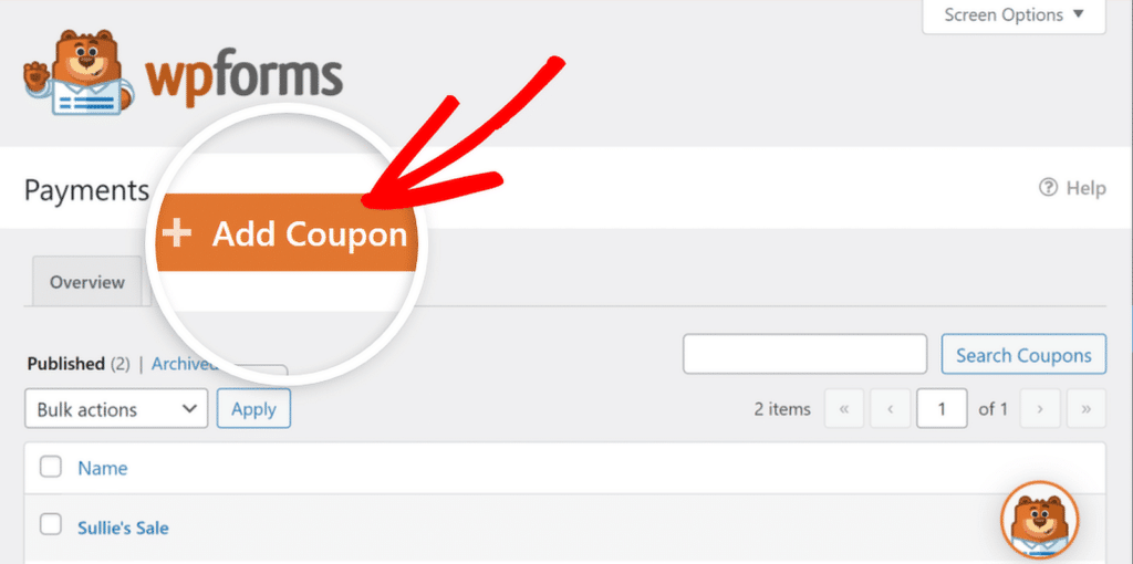 クーポンページ - WPForms coupon page