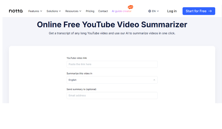 Die 6 besten YouTube-Video-Zusammenfassungs-Ai-Tools 4 NOTTA