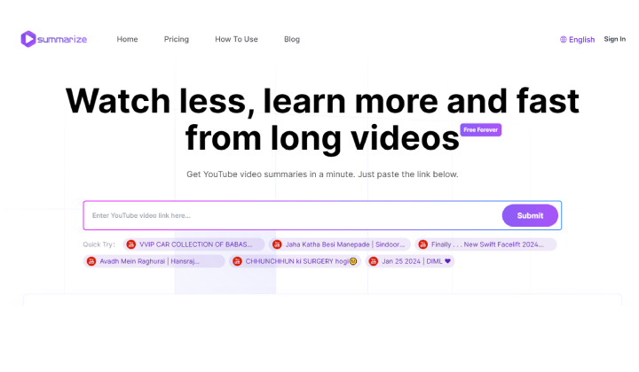 Die 6 besten YouTube-Video-Zusammenfassungs-Ai-Tools 6 Summarize.ing 1