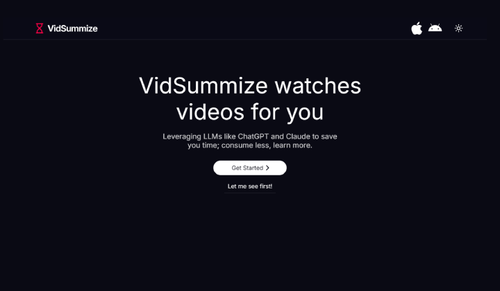 Die 6 besten YouTube-Video-Zusammenfassungs-AI-Tools 1 Vid summaize