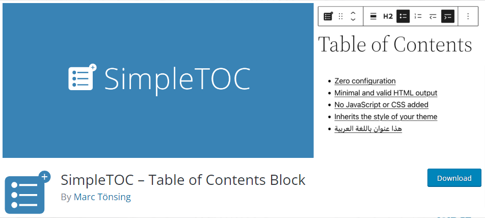 Jak utworzyć spis treści w WordPress 7 SimpleTOC – Table of Contents Block