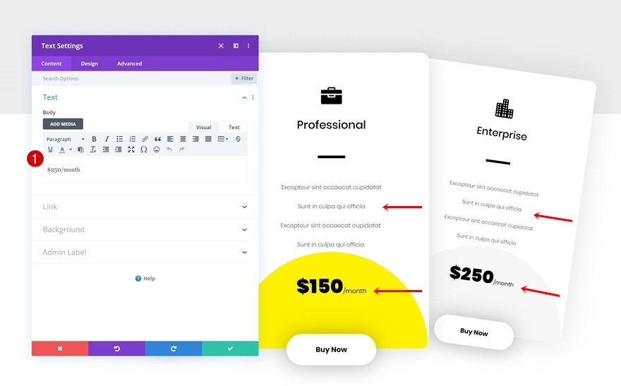 planos de preços de coluna