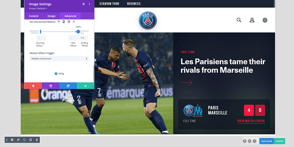 Wie füge ich einer WordPress-Website eine Scroll-Animation hinzu? 9 Creating new page for soccer tournament website