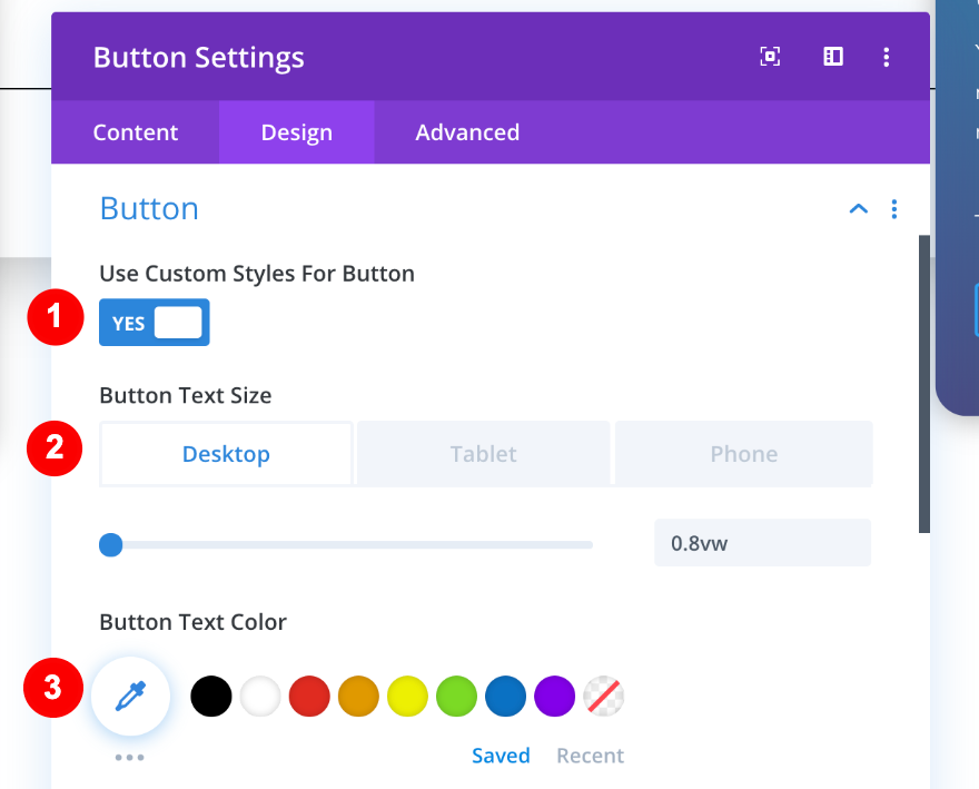 estilizando o botão na coluna três