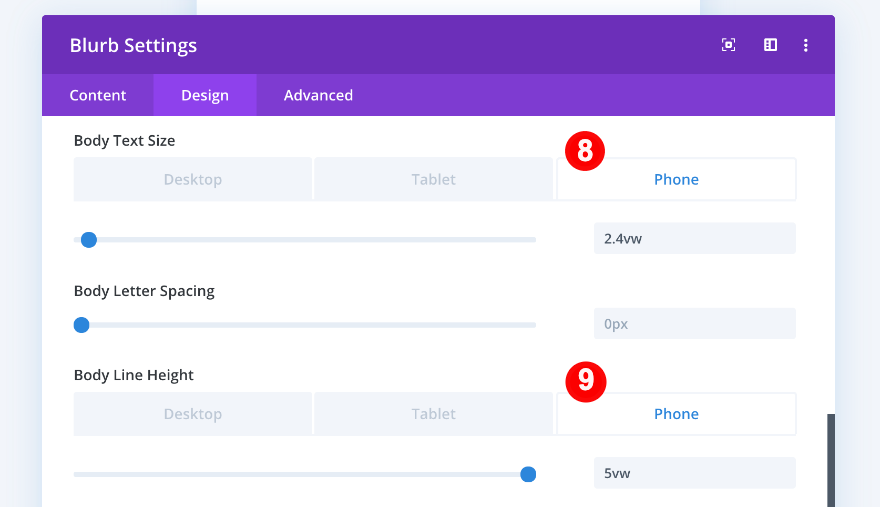 blurb body text para telefone