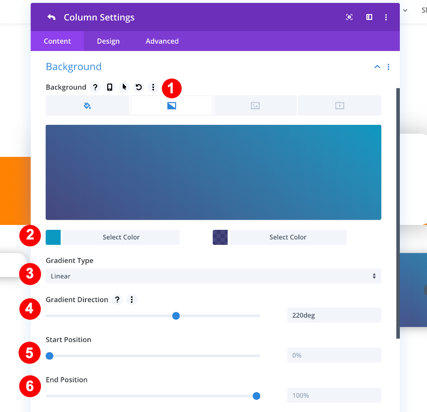 adicione a cor de fundo à coluna três.