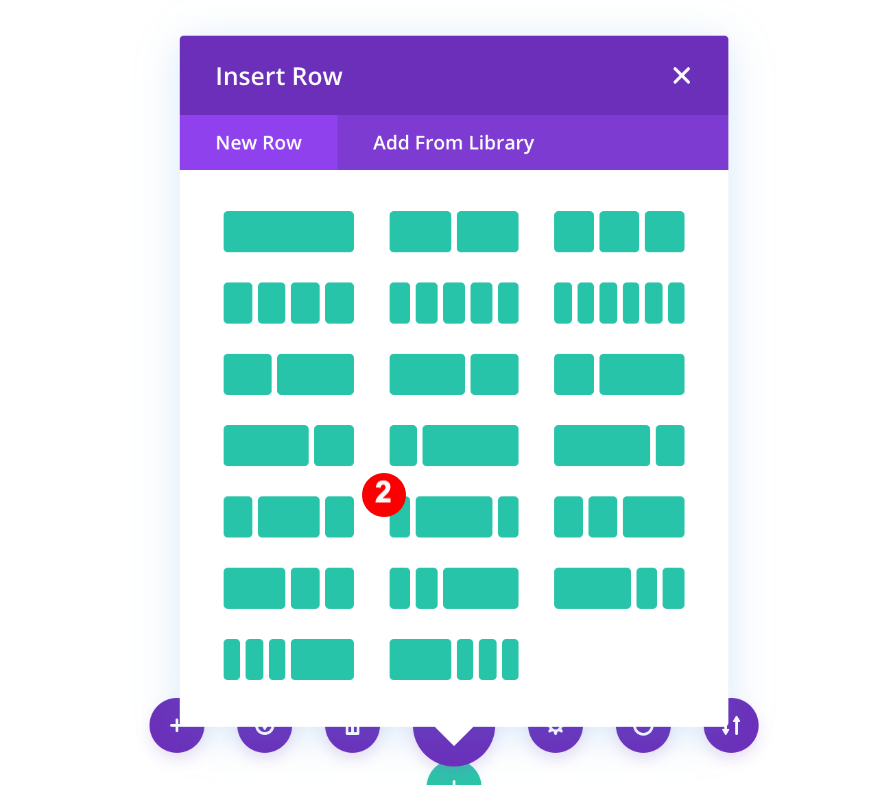 linha de três colunas