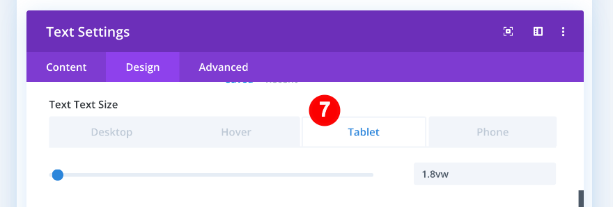 tamanho do texto para tablet