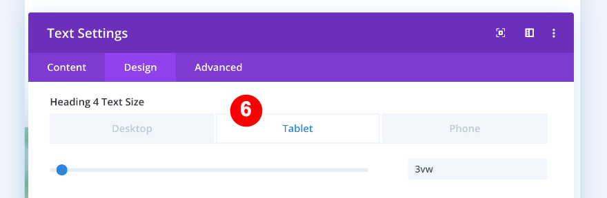 dimensione o texto na coluna um para tablet