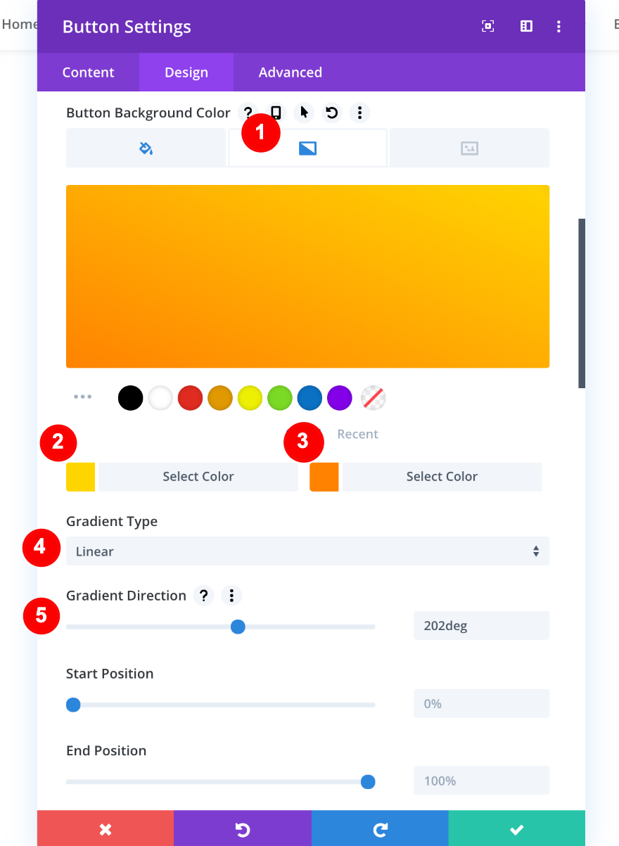 adicione um fundo amarelo ao botão
