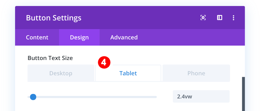 estilize o botão para tablets