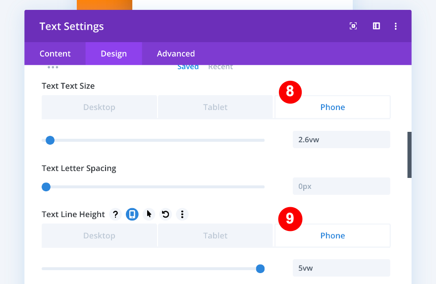 estilo de texto para telefone