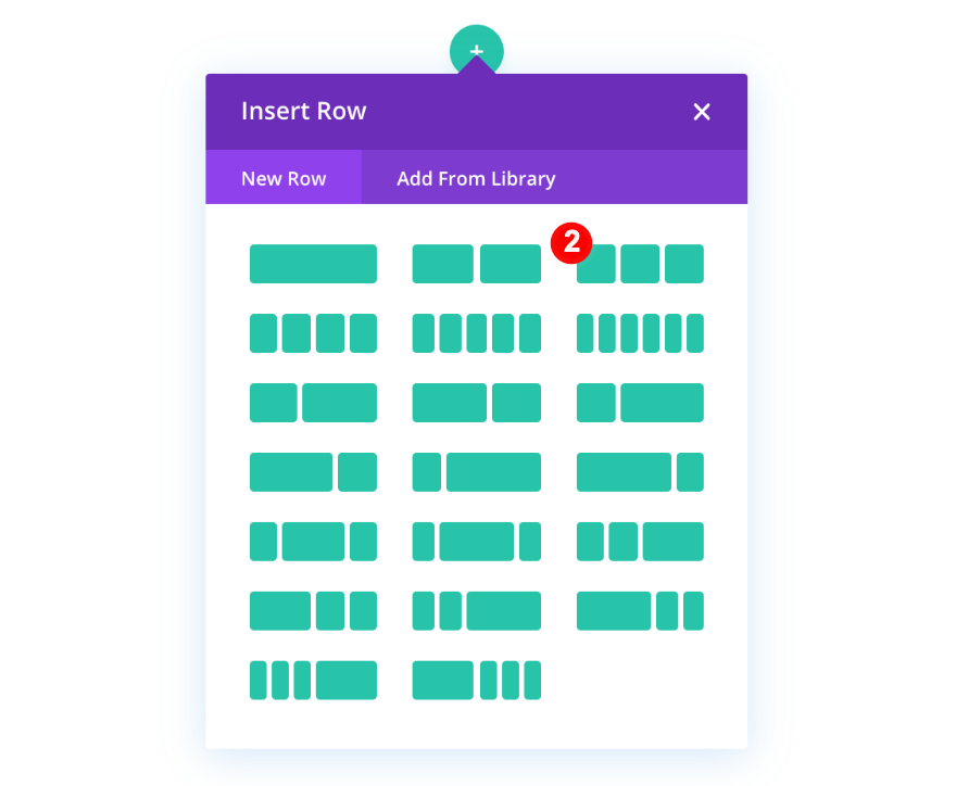 أضف صفًا من ثلاثة أعمدة