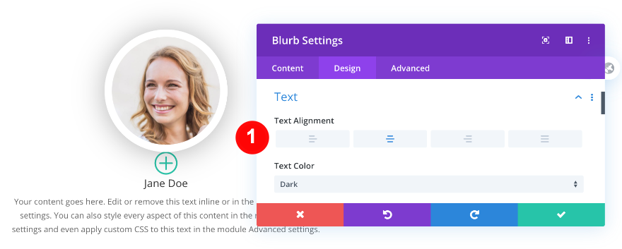 محاذاة النص في دعاية مغالى فيها