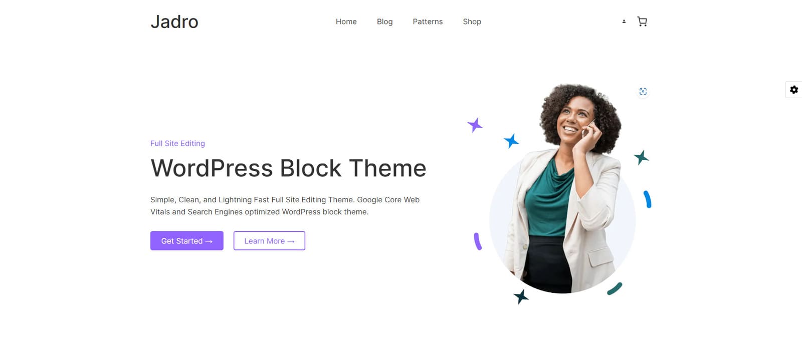 Visual Jadro, tema minimalis untuk CMS terkemuka dengan blog bawaan.