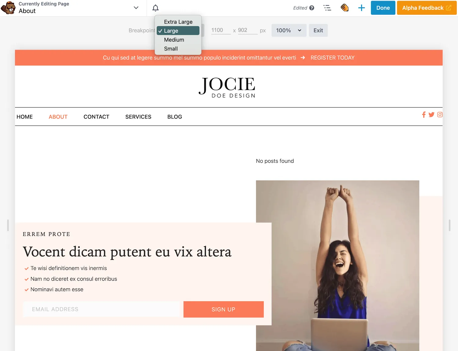 Ukuran pengeditan responsif