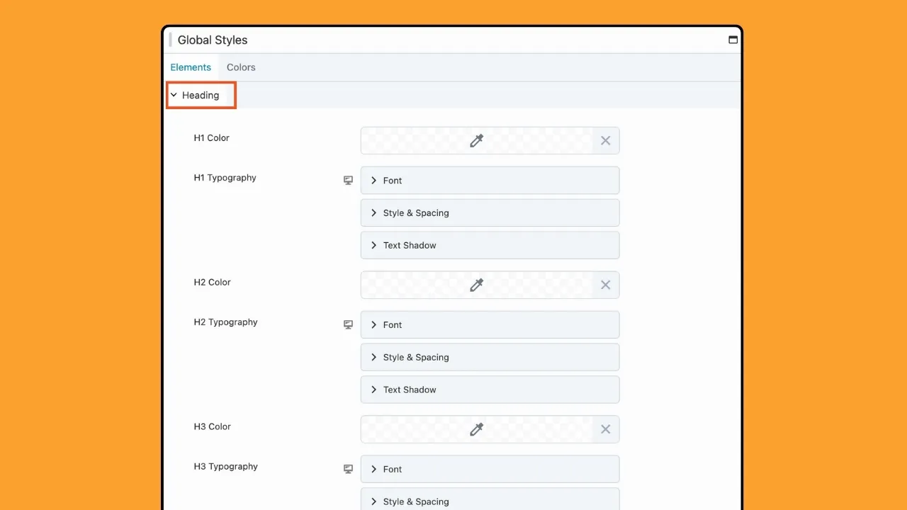 Stili globali di Beaver Builder - Impostazioni intestazione