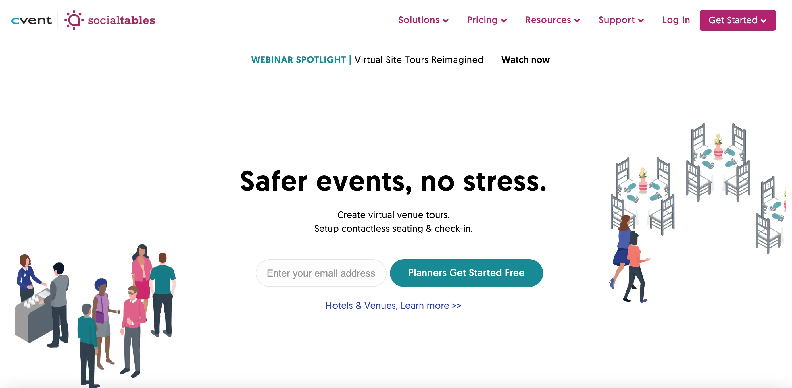 หน้าแรกของ Social Tables หนึ่งในเว็บไซต์ที่สร้างด้วย Beaver Builder