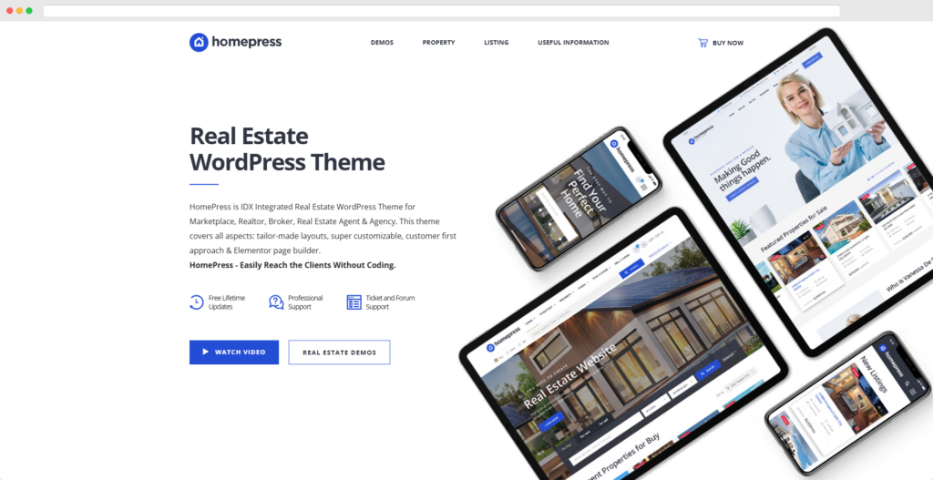 不動産向けの Homepress WordPress テーマ