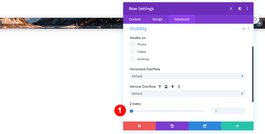 indicele de vizibilitate al rândului