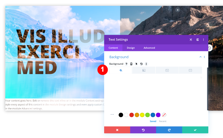 stilizați fundalul modulului text