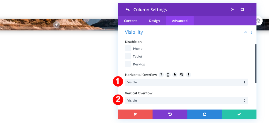 vizibilitatea rândului