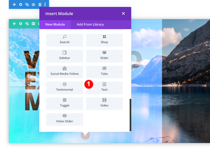 adăugați un modul text la coloana unu