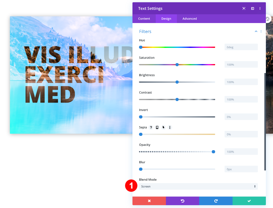 modul de amestecare - ecran