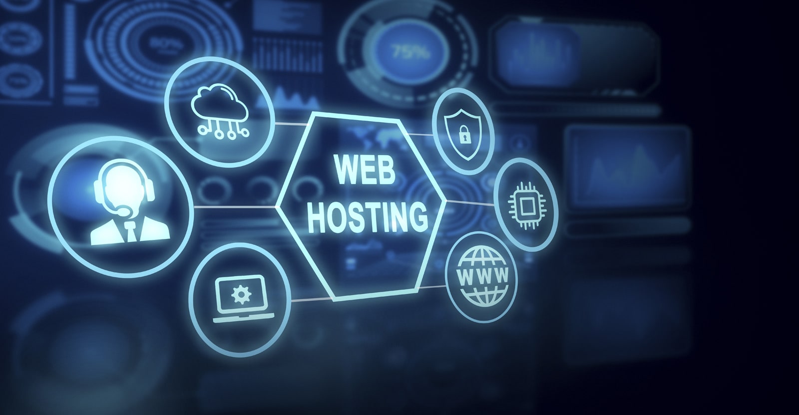 Web barındırma ve bununla ilişkili hizmetlerin grafiği.