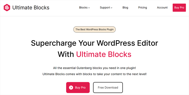 Ultimate-blocks-homepage - IsItWP - Détecteur de thème WordPress gratuit ultimate blocks homepage