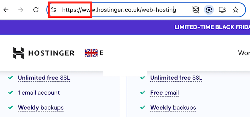 보안을 강화하는 HTTPS - 출처: Hostinger