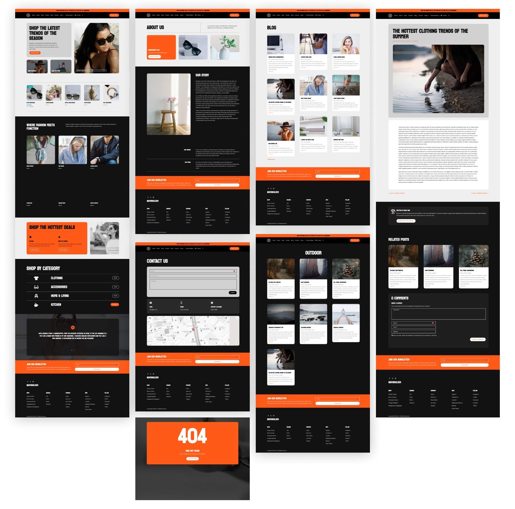使用 Divi Quick Sites 生成的在线商店页面和模板