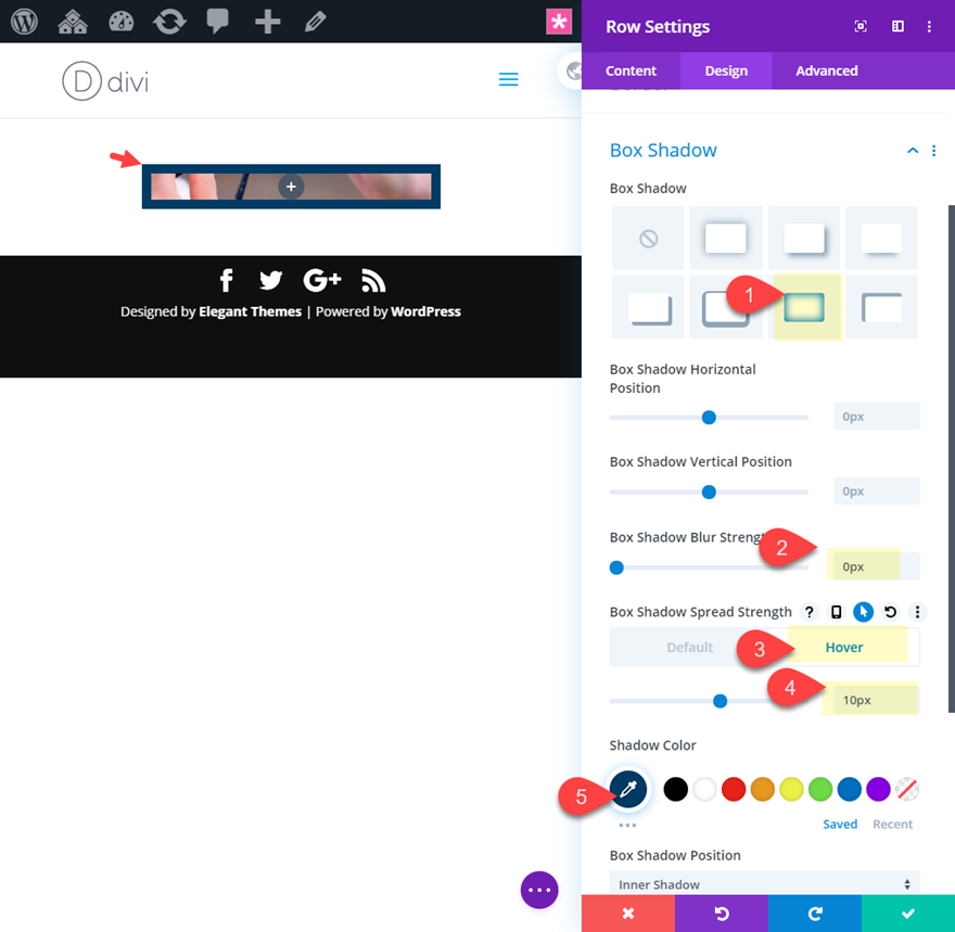 attivare gli effetti al passaggio del mouse