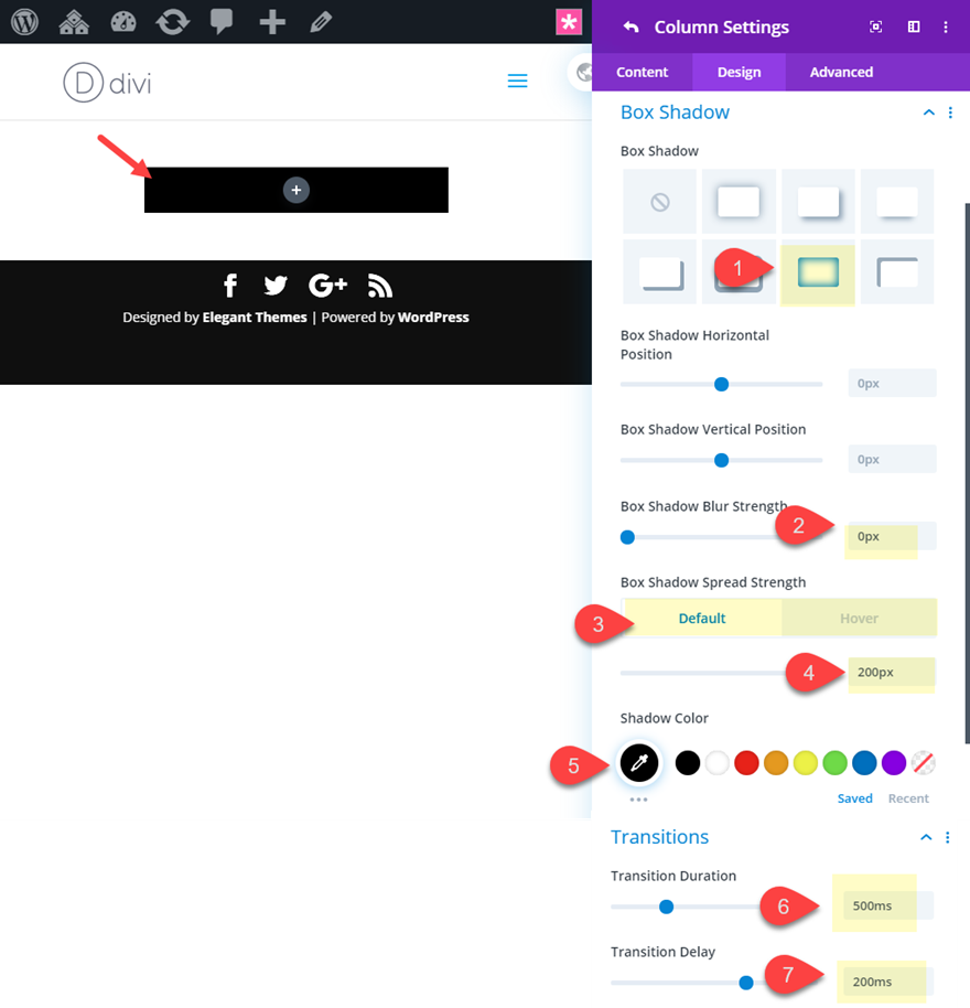 attivare gli effetti al passaggio del mouse