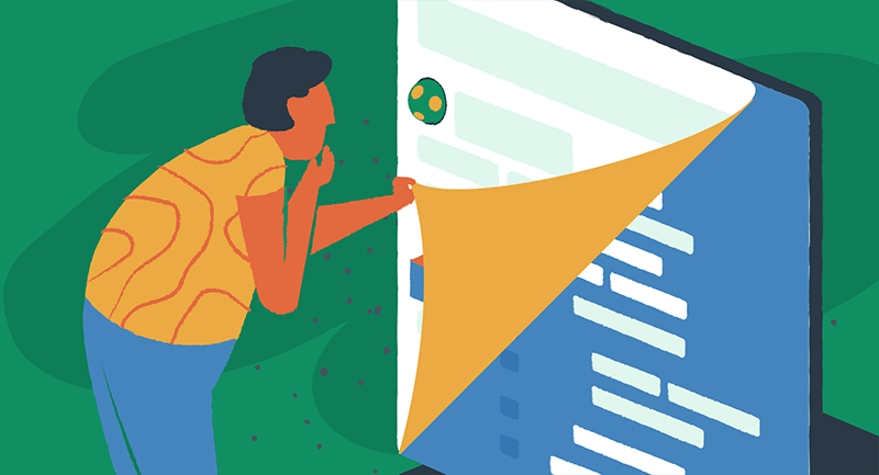 Una persona abre una página web para ver los datos estructurados debajo.