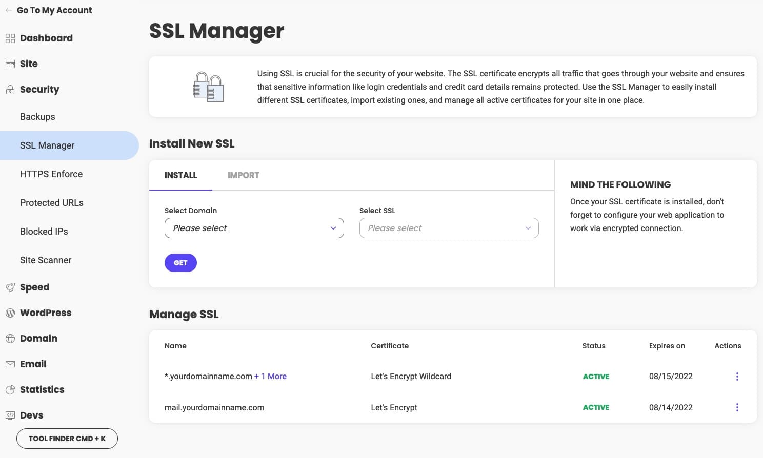 إضافة شهادة SSL مع Siteground