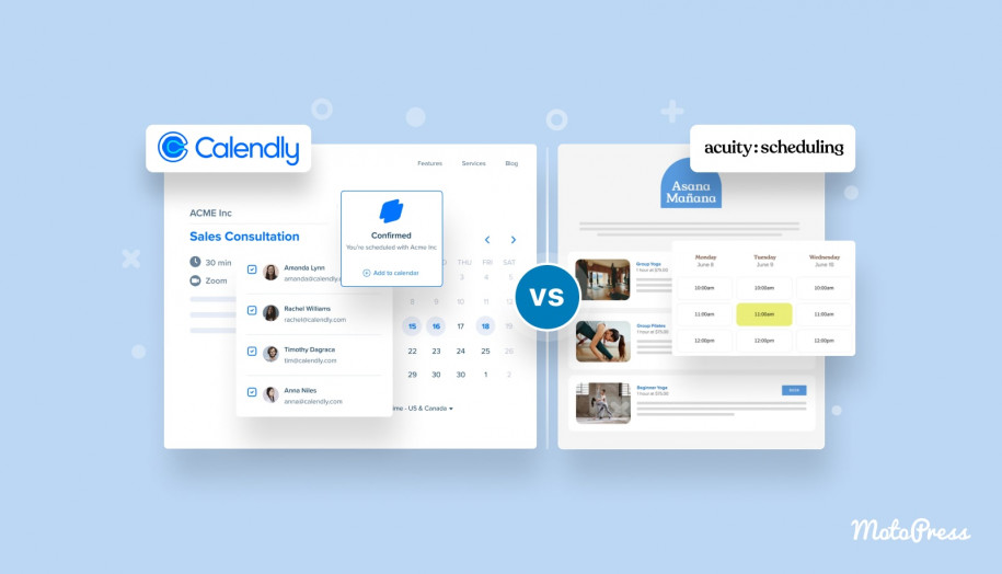 Acuity と Calendly の比較。