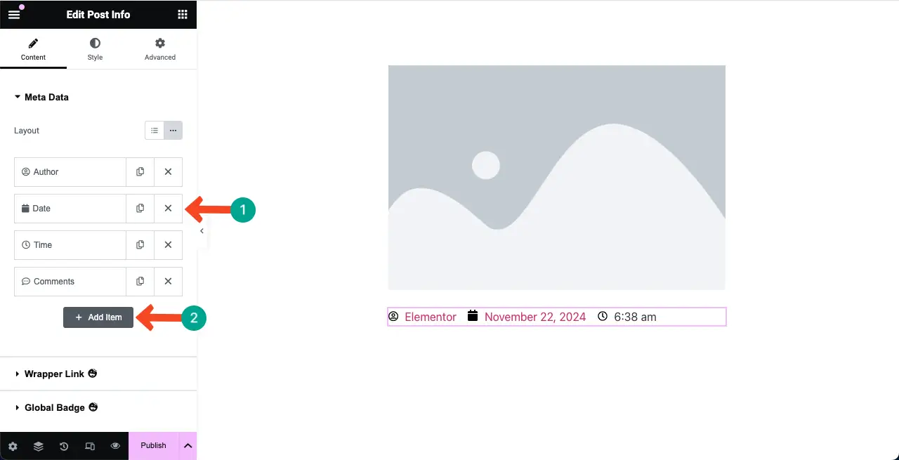 Cómo utilizar el widget Elementor Loop Grid en WordPress con HappyAddons 8 Edit the Post Info elements