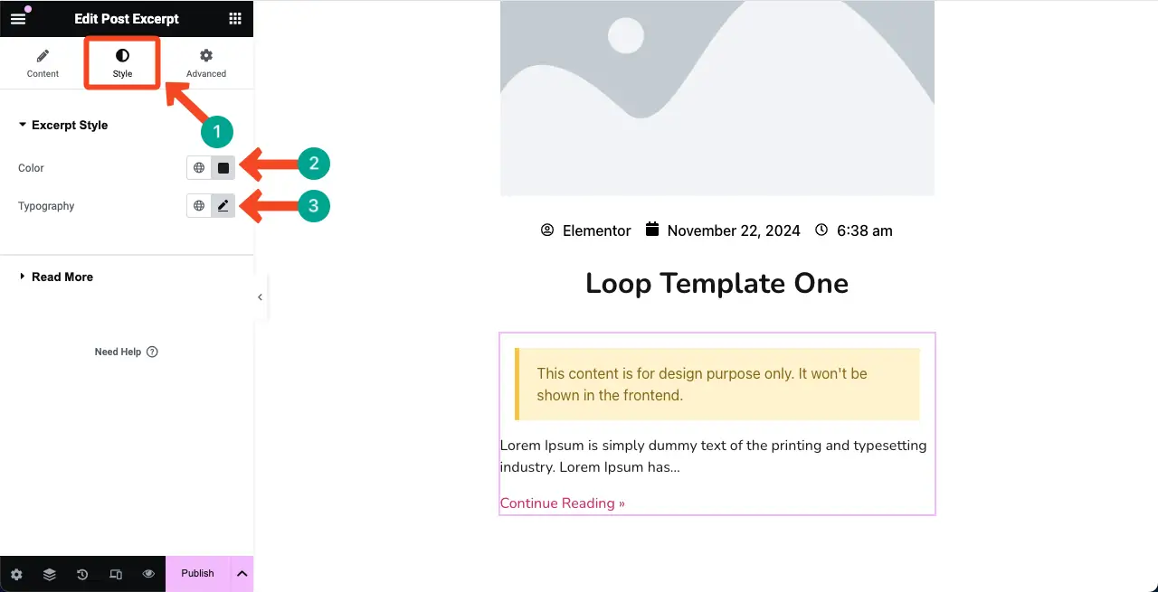 Cómo utilizar el widget Elementor Loop Grid en WordPress con HappyAddons 14 Stylize the Post Excerpt widget
