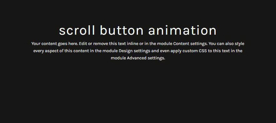 divi animasyonlu kaydırma düğmesi tasarımları